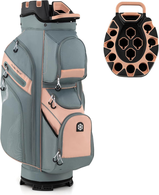 Goplus Lightweight Molded Lock Top Golf Club Bag w/14-Way Full Length Organizer Dividers