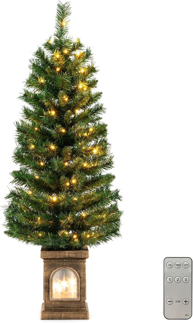 Load image into Gallery viewer, Goplus 4ft Pre-Lit Christmas Tree for Entrances
