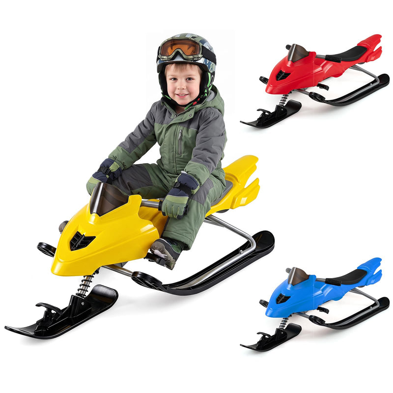 Load image into Gallery viewer, Goplus Snow Racer Sled with Brakes Steering Handle and Tow Ropes

