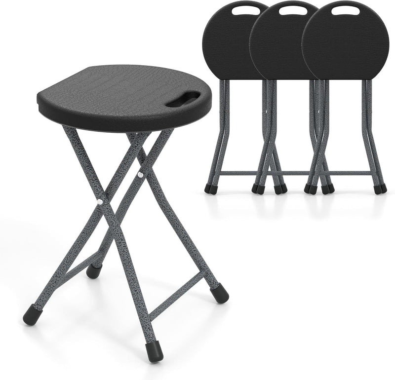 Load image into Gallery viewer, Goplus Folding Stool Collapsible Round Stool with Handle for Fishing Hiking Gardening BBQ
