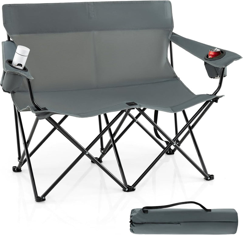Load image into Gallery viewer, Goplus Double Camping Chair Oversized Heavy Duty Camping Loveseat
