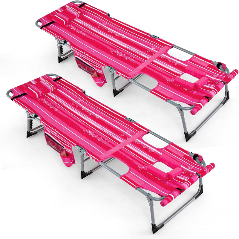 Load image into Gallery viewer, Goplus Lounge Chairs for Outside, 5-Position Tanning Chair w/Face &amp; Arm Hole
