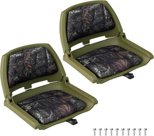 Goplus Molded Low Back Fishing Boat Chairs Marine-Grade PVC Cushion Pad