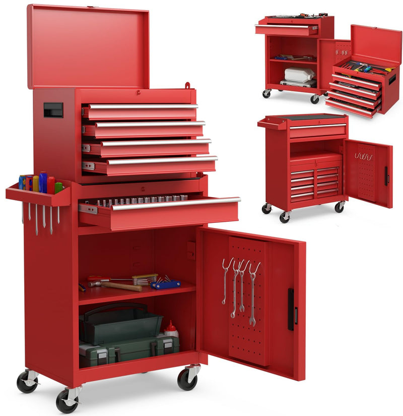 Load image into Gallery viewer, Goplus Tool Chest, 5-Drawer Rolling Tool Storage Cabinet with Detachable Top Tool Box
