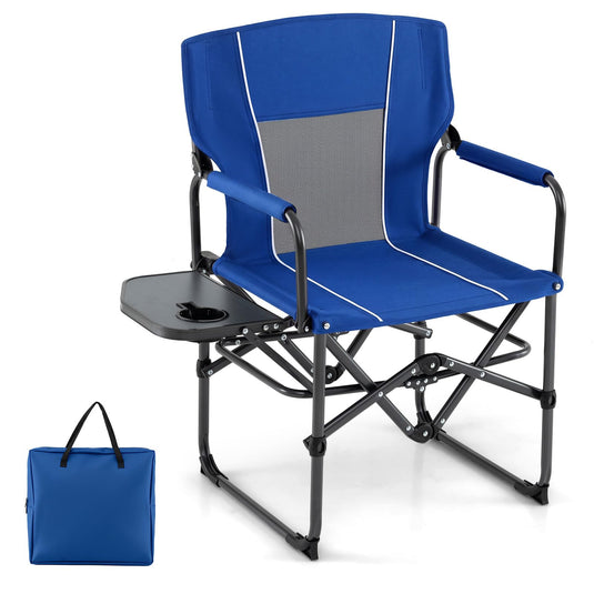 Goplus Heavy-Duty Director Chair with Side Table Cup Holder & Carrying Bag