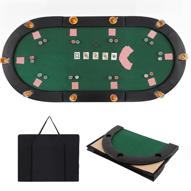 Load image into Gallery viewer, Goplus 84"x42" Foldable Poker Table Top for 10 Players w/Cup Holders
