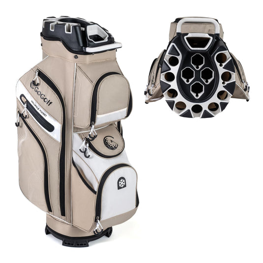 Goplus Lightweight Molded Lock Top Golf Club Bag w/14-Way Full Length Organizer Dividers