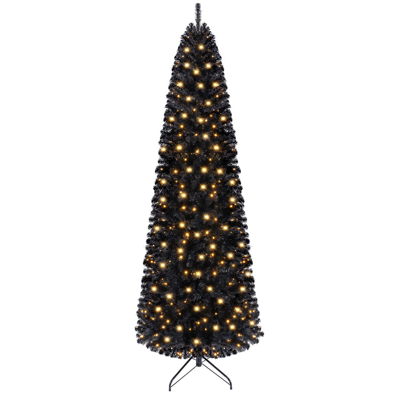 Load image into Gallery viewer, Goplus 7FT/8FT Pencil Christmas Tree with 8 Lighting Modes | Slim Artificial Fir Xmas Tree
