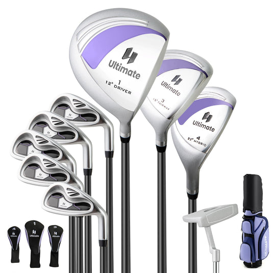 Goplus Complete Golf Club Set for Women, 9 Pieces Golf Clubs with Cart Bag