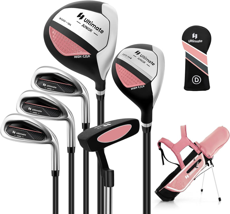 Load image into Gallery viewer, Goplus Junior Complete Golf Club Set for Kids, Right Hand Golf Clubs with Stand Bag, Rain Hood
