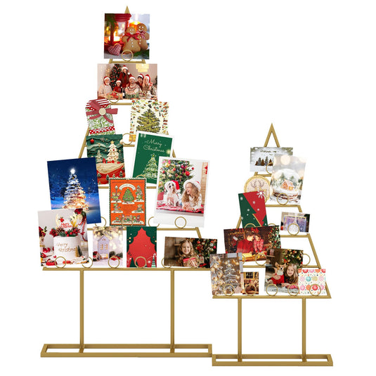 Goplus 2 Pack Christmas Tree Photo Holder with 36 Round Clips