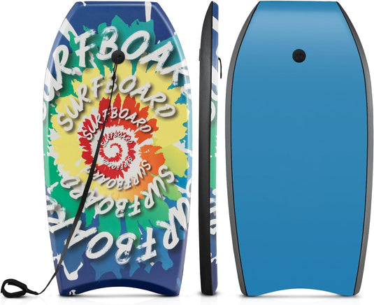 GoplusUS Goplus Boogie Boards for Beach 33 37 41 Lightweight Body Board Bodyboard for Kids Adults Surfing Rainbow Vortex 33
