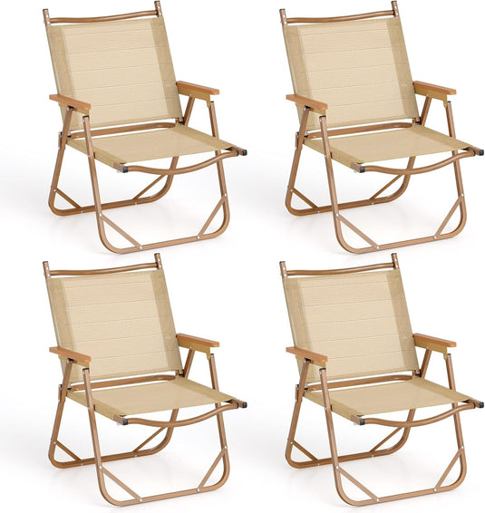 Goplus Lightweight Beach Chairs with Aluminum Frame Support 400 LBS