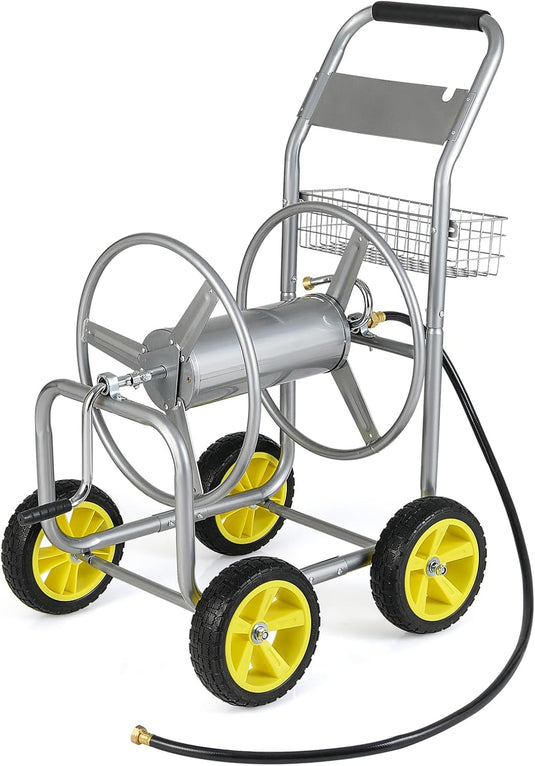 Goplus Garden Hose Reel Cart | 300 FT of 5/8" Large Capacity
