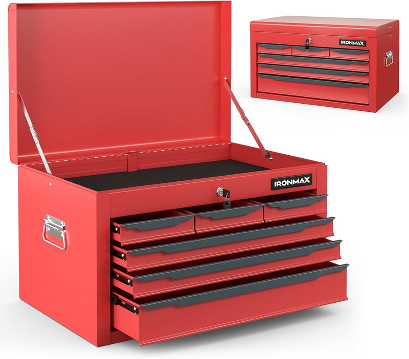 Load image into Gallery viewer, Steel Tool Box, 24” Tool Chest Case with 6 Drawers, Top Storage, Automatic Lock
