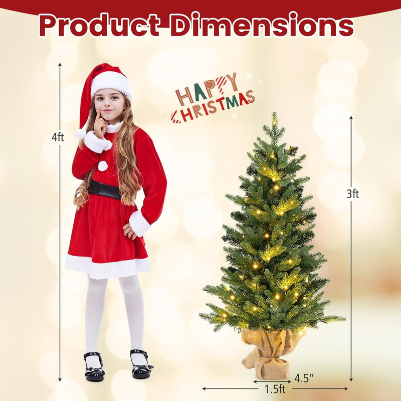 Load image into Gallery viewer, Goplus Tabletop Battery Operated Small Fir Xmas Tree with Warm White LED Lights
