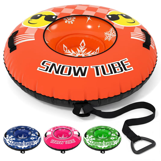 Goplus 42" Heavy-Duty Snow Sledding Tube with Detachable Tow Strap Thickened Bottom