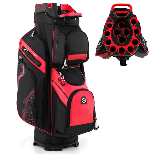 Goplus Lightweight Molded Lock Top Golf Club Bag w/14-Way Full
