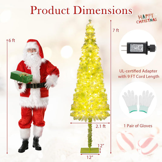 Goplus 5FT / 6FT / 7FT Whimsical Christmas Tree | Bendable Grinchs Xmas Tree