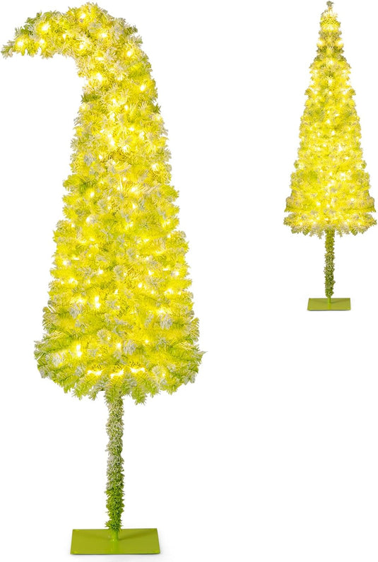 Goplus 5FT / 6FT / 7FT Whimsical Christmas Tree | Bendable Grinchs Xmas Tree