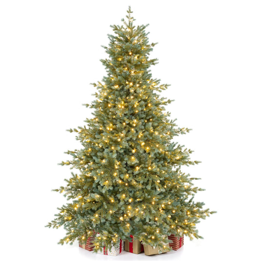 Goplus 5ft/6ft/7ft/8ft Pre-Lit Aspen Christmas Tree Holiday Decoration Tree for Home