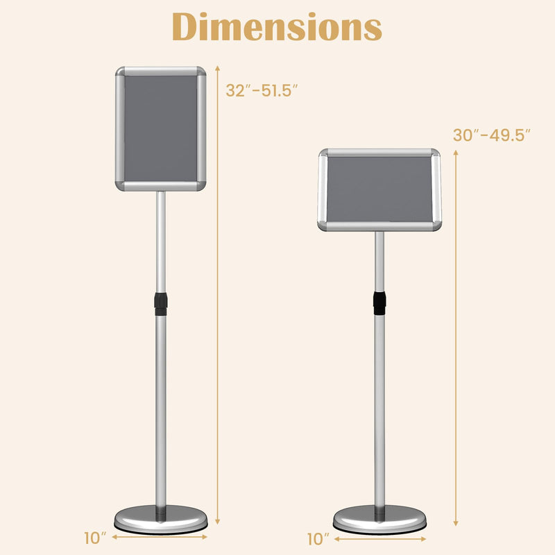 Load image into Gallery viewer, Goplus 8.5 x 11 Inch Sign Holder Stand with Snap-Open Frame &amp; 360° Rotation
