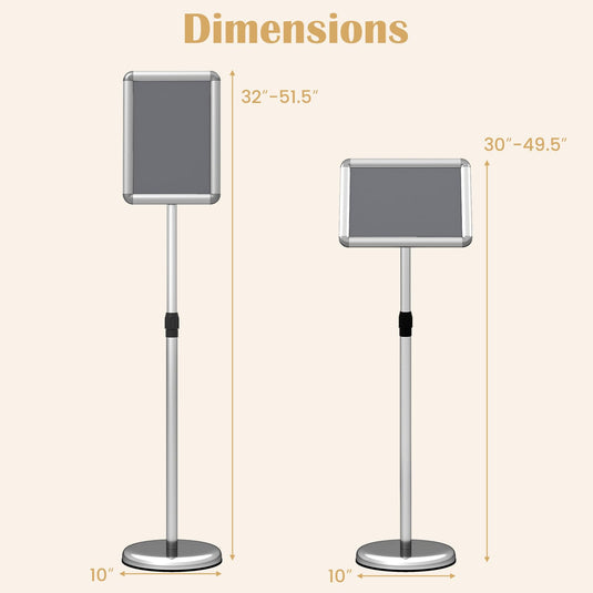 Goplus 8.5 x 11 Inch Sign Holder Stand with Snap-Open Frame & 360° Rotation