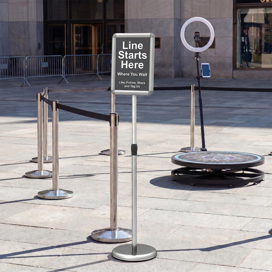 Goplus 8.5 x 11 Inch Sign Holder Stand with Snap-Open Frame & 360° Rotation