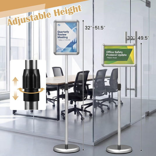 Goplus 8.5 x 11 Inch Sign Holder Stand with Snap-Open Frame & 360° Rotation