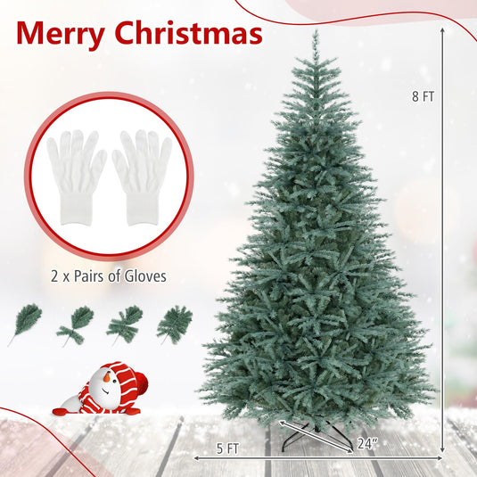Goplus 6ft/7ft/8ft Artificial Spruce Christmas Tree with Lush Branch Tip | Indoor Holiday Decoration Tree for Home Office Party
