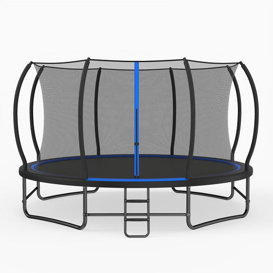 Goplus Recreational Outdoor Trampoline w/ Enclosure Net Ladder & Stabilizer Bars