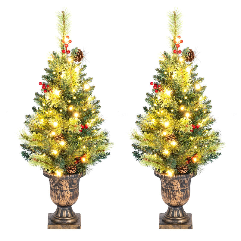 Load image into Gallery viewer, Goplus 3 FT Pre-Lit Potted Christmas Tree for Home Porch Entrance

