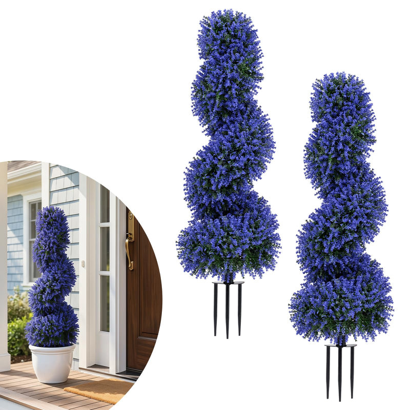 Load image into Gallery viewer, Goplus 3FT Realistic Fake Rose Bushes Outdoor Faux Plants with Sun Protection &amp; Ground Spikes Set of 2
