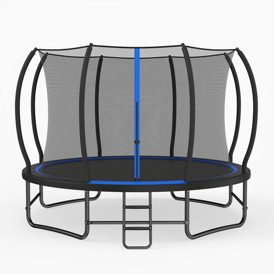 Goplus Recreational Outdoor Trampoline w/ Enclosure Net Ladder & Stabilizer Bars