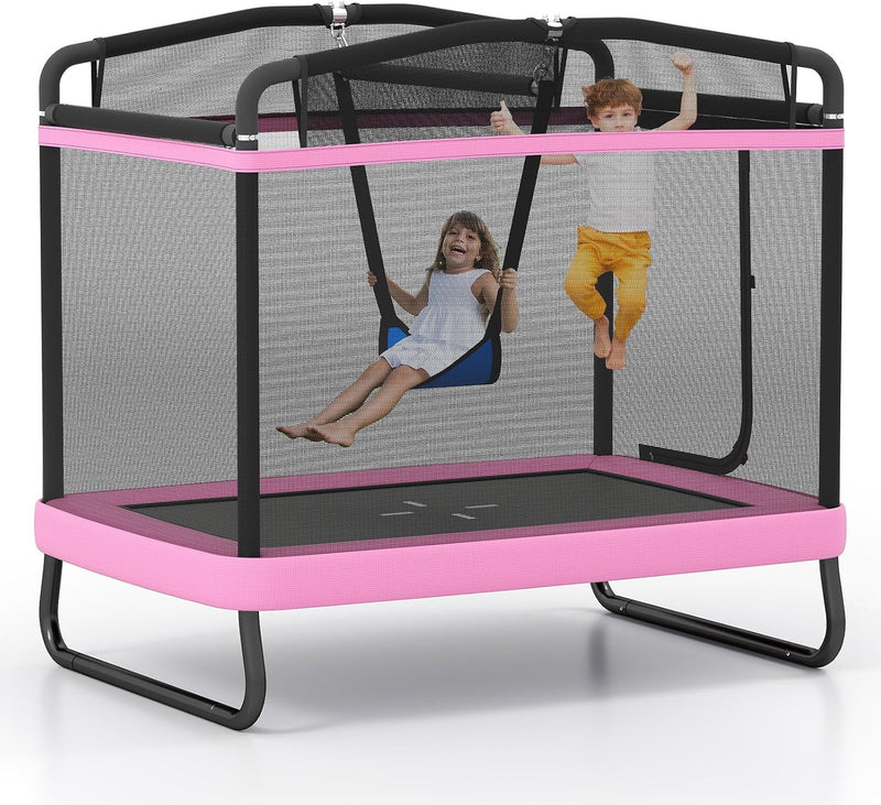 Load image into Gallery viewer, Goplus 6 x 4 FT Rectangle Kids Trampoline with Swing for Children Boys Girls
