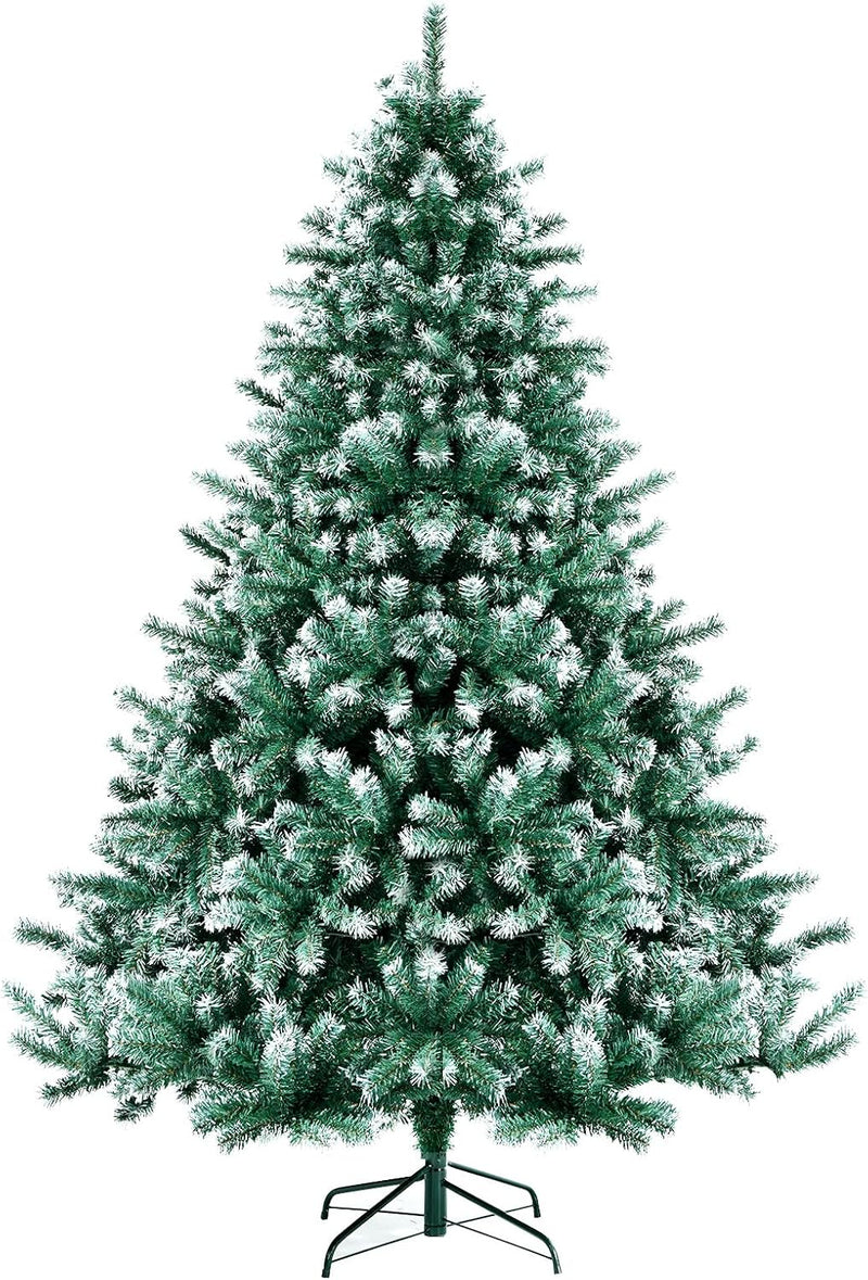 Load image into Gallery viewer, Goplus Unlit Artificial Christmas Tree Hinged Xmas Tree with Partially Flocked Design
