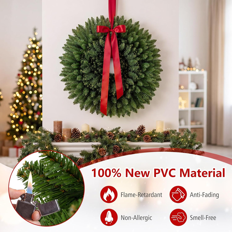 Load image into Gallery viewer, Goplus 6 PCS Nesting Christmas Wreaths Set with sizes 30" 24" 20" 18" 16" 14"
