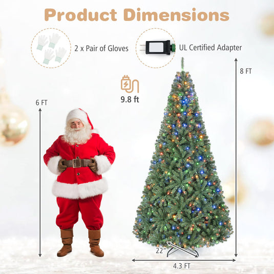 Goplus 8FT/7FT Artificial Christmas Tree | Holiday Decoration Tree Indoor Outdoor