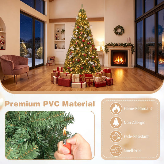 Goplus 8FT/7FT Artificial Christmas Tree | Holiday Decoration Tree Indoor Outdoor