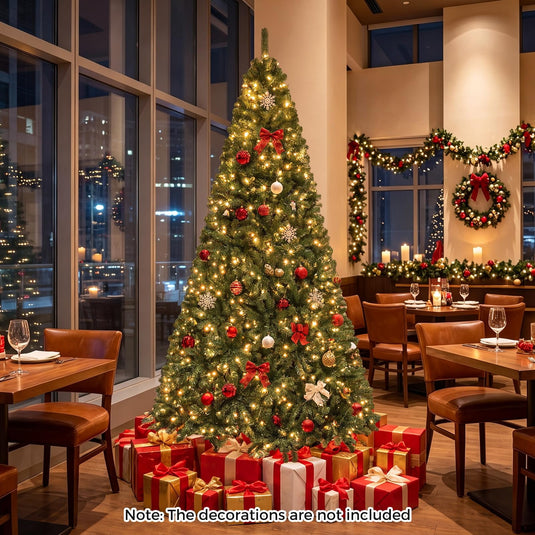 Goplus 8FT/7FT Artificial Christmas Tree | Holiday Decoration Tree Indoor Outdoor