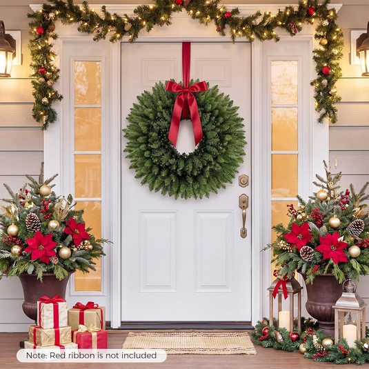 Goplus 6 PCS Nesting Christmas Wreaths Set with sizes 30" 24" 20" 18" 16" 14"