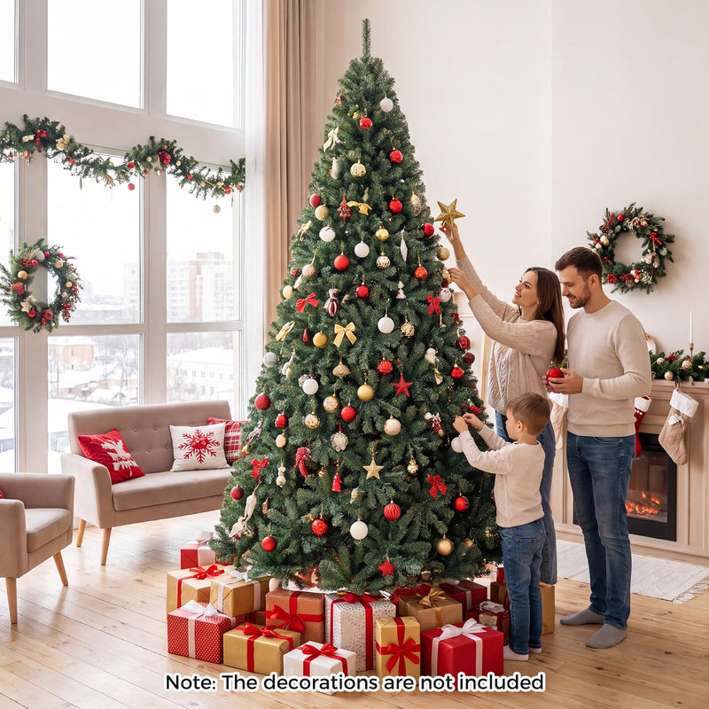 Load image into Gallery viewer, Goplus 9FT Artificial Christmas Tree | Full Xmas Tree w/2944 Branch Tips and 2 Lighting Colors
