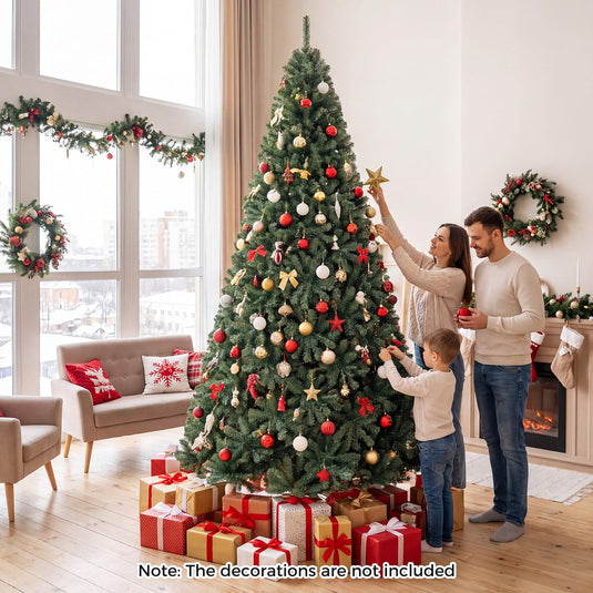 Goplus 9FT Artificial Christmas Tree | Full Xmas Tree w/2944 Branch Tips and 2 Lighting Colors