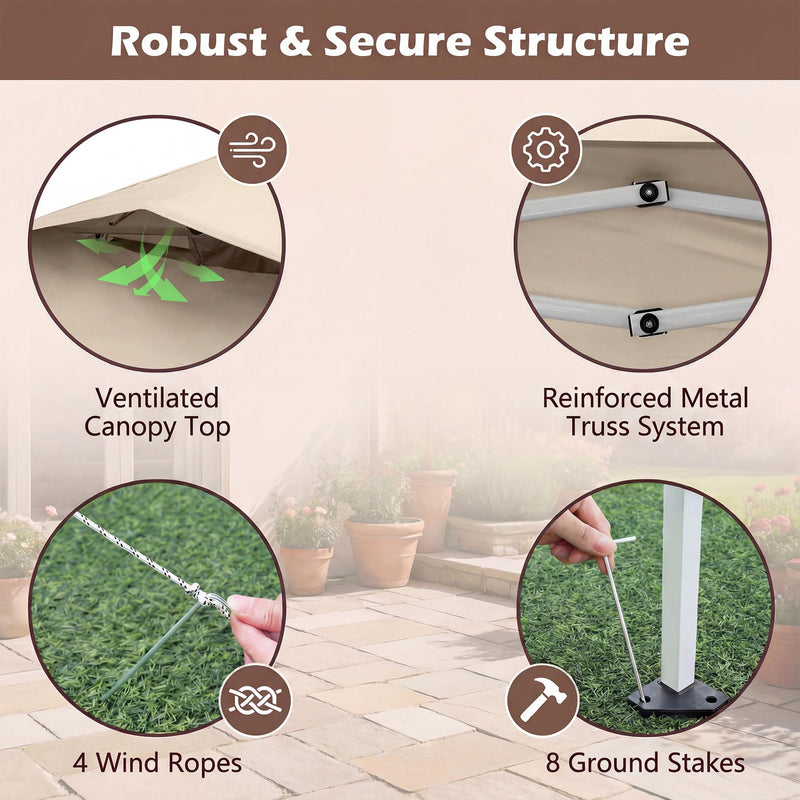 Load image into Gallery viewer, Goplus 11.5 x 11.5 FT Pop-up Gazebo One-Person Easy Setup Canopy Tent with Mesh Screen Netting
