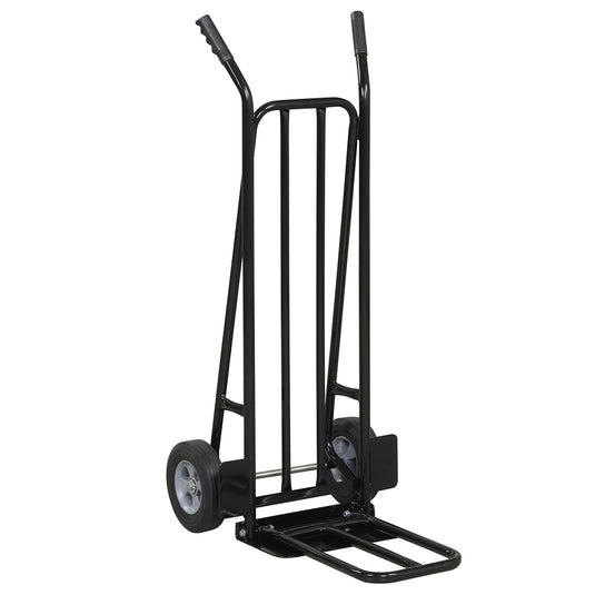 Goplus Hand Truck Dolly Heavy Duty Metal Moving Dolly Cart with Dual Foldable Nose Plates