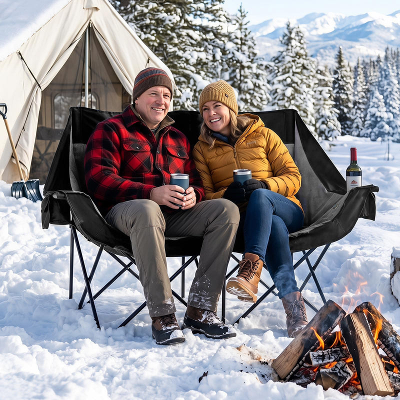 Load image into Gallery viewer, Goplus Heated Double Camping Chair w/4 Heating Zones &amp; 3 Heat Levels
