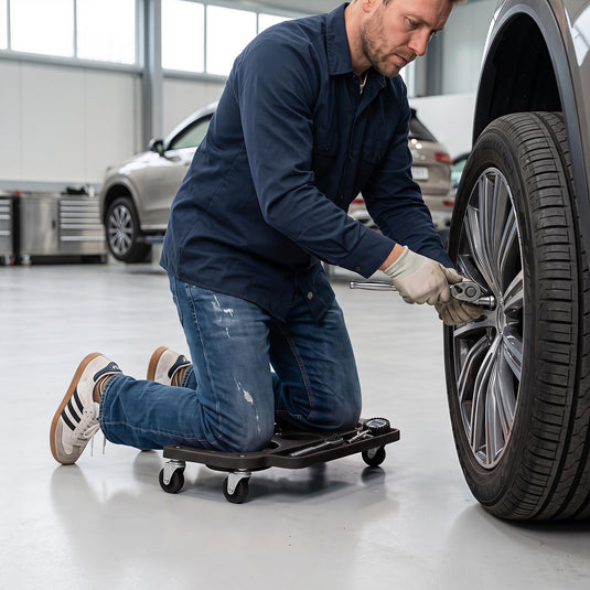 Goplus Rolling Knee Creeper with 360° Swivel Casters | Lightweight Kneeling Pads w/Foam Cushions & Built-in Tool Trays