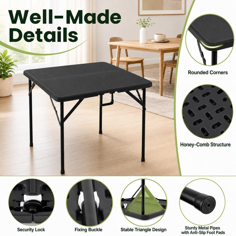 Load image into Gallery viewer, Goplus 34” Folding Table | Square Foldable Card Table for Indoor Outdoor Use
