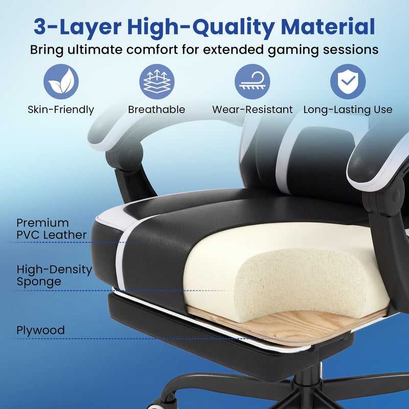 Load image into Gallery viewer, Goplus Ergonomic Computer Chair with Footrest Lumbar Support Linkage Armrests
