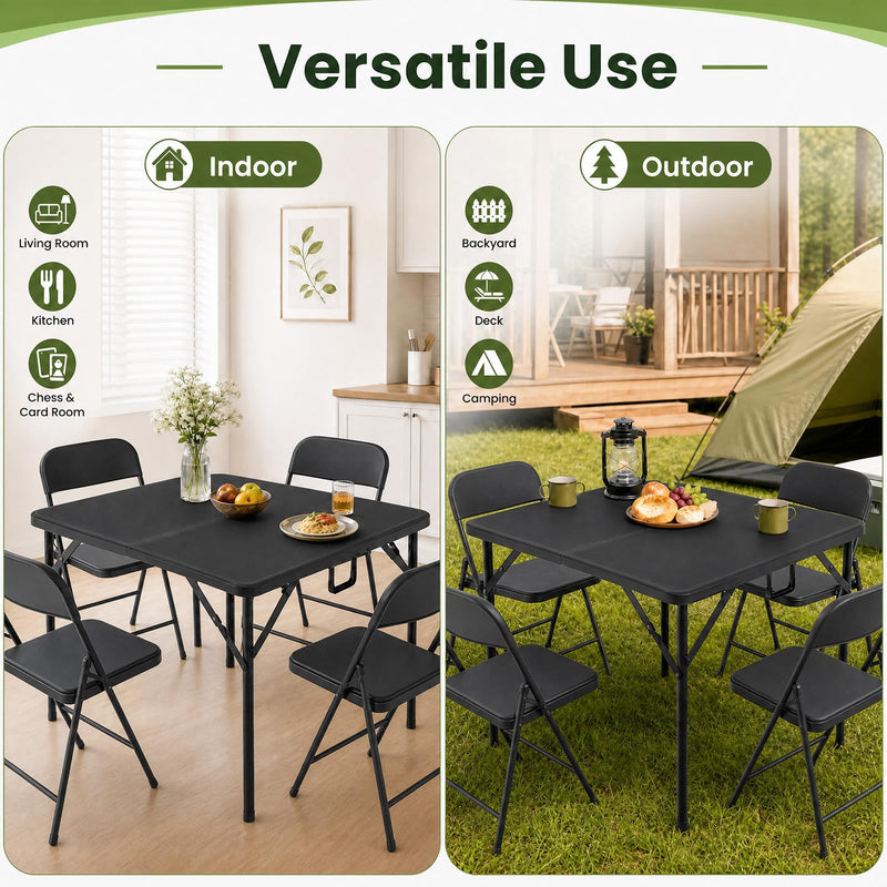 Load image into Gallery viewer, Goplus 34” Folding Table | Square Foldable Card Table for Indoor Outdoor Use
